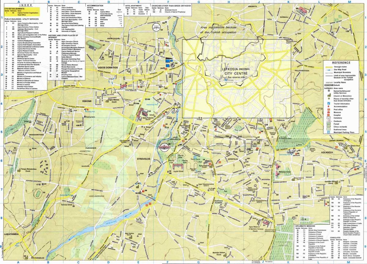 نقشه از نیکوزیا قبرس