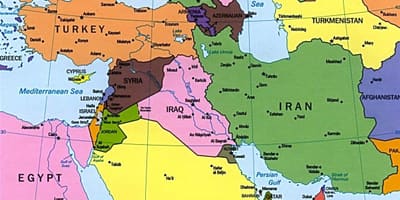 نقشه قبرس و خاورمیانه